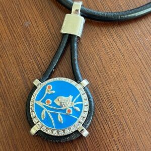 Silver and Blue Pendant Necklace